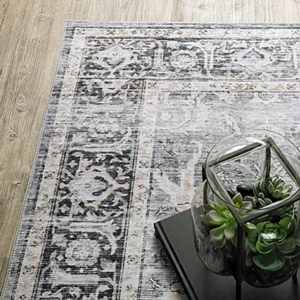 Oriental Weavers Charleston Distressed 2&#39; x 3&#39; Charcoal Area Rug, , large