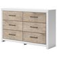 Ashley Charbitt 6-Drawer Dresser in Matte White and Replicated Oak Grain, , large