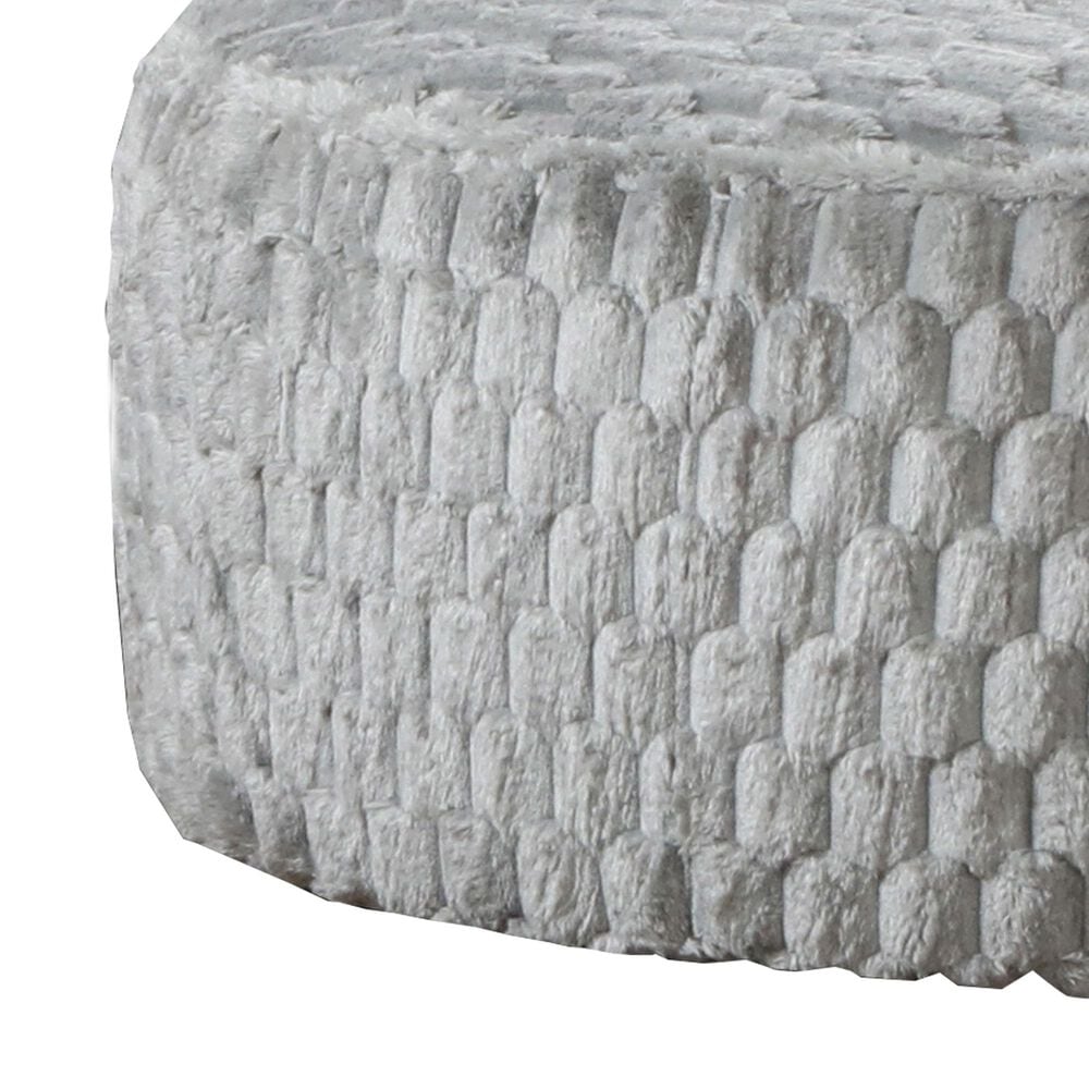 Northwestern Irving Round Ottoman in Gray, , large