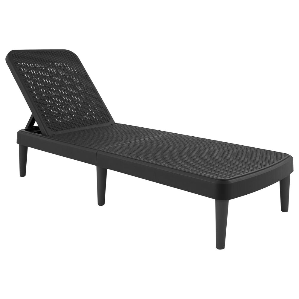 Lagoon Furniture Tahiti Rattan Chaise Lounge in Black, , large