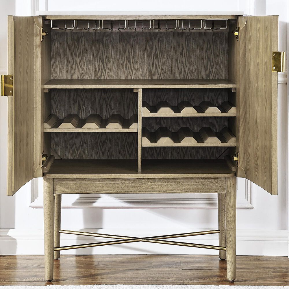 Steve Silver Vida Wine Cabinet in Blonde and White, , large