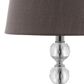 Safavieh Nola 16" Stacked Crystal Ball Lamp in Clear with Brown Shade (Set of 2), , large