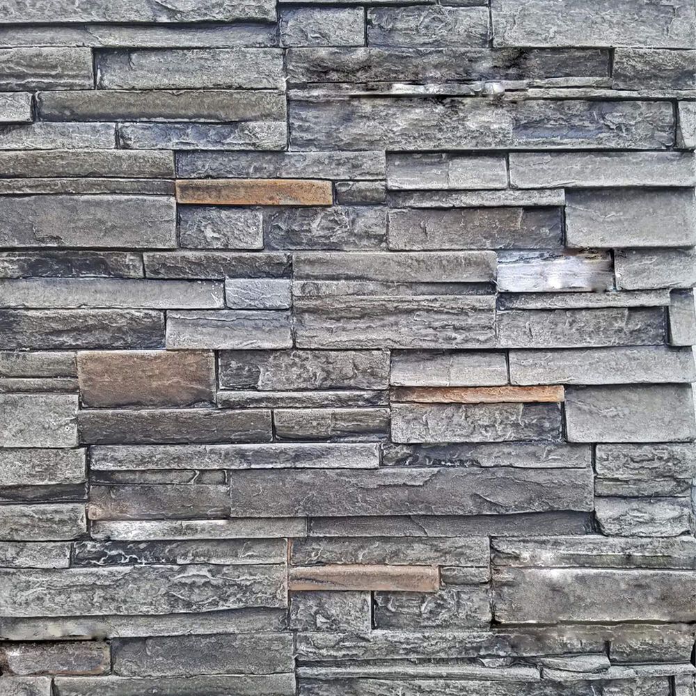 Coyote Outdoor 6&#39; Premium Grill Island in Stacked Stone and Stone Gray &#40;Grill, Cabinet, and Refrigerator not included&#41;, , large