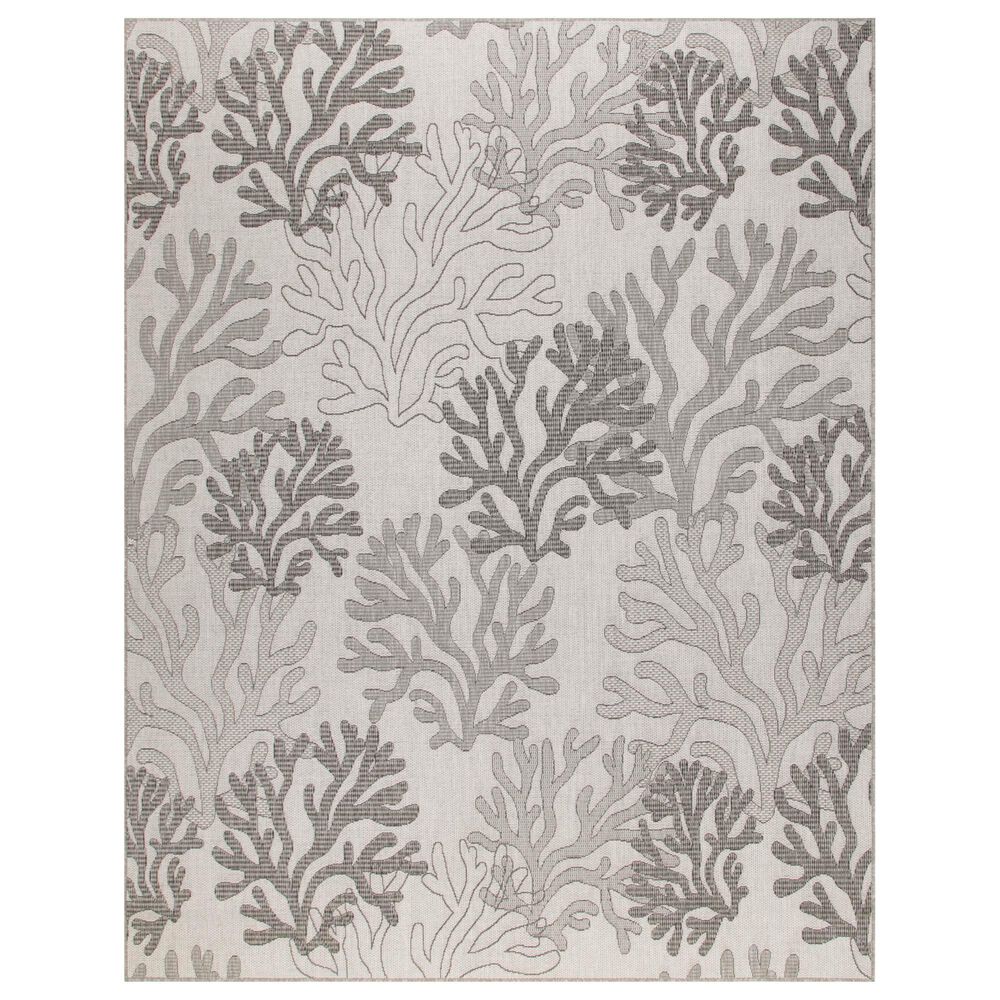 Nourison Garden Oasis Nautical Grey 8" x 10" Indoor/Outdoor Area Rug, , large