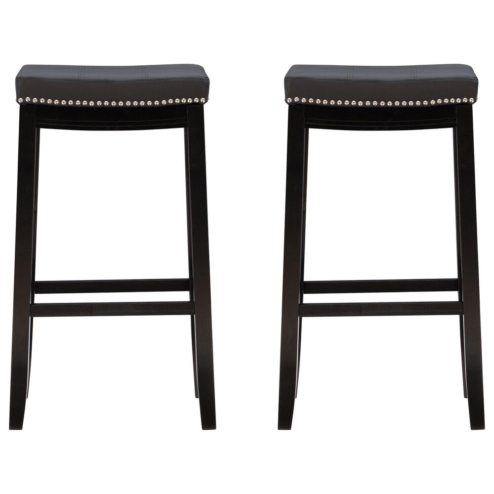 Linon Home Decor Claridge Bar Stool in Black (Set of 2), , large