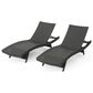 Hearth and Haven Salem PE Wicker Chaise Lounge in Grey (Set of 2), , large