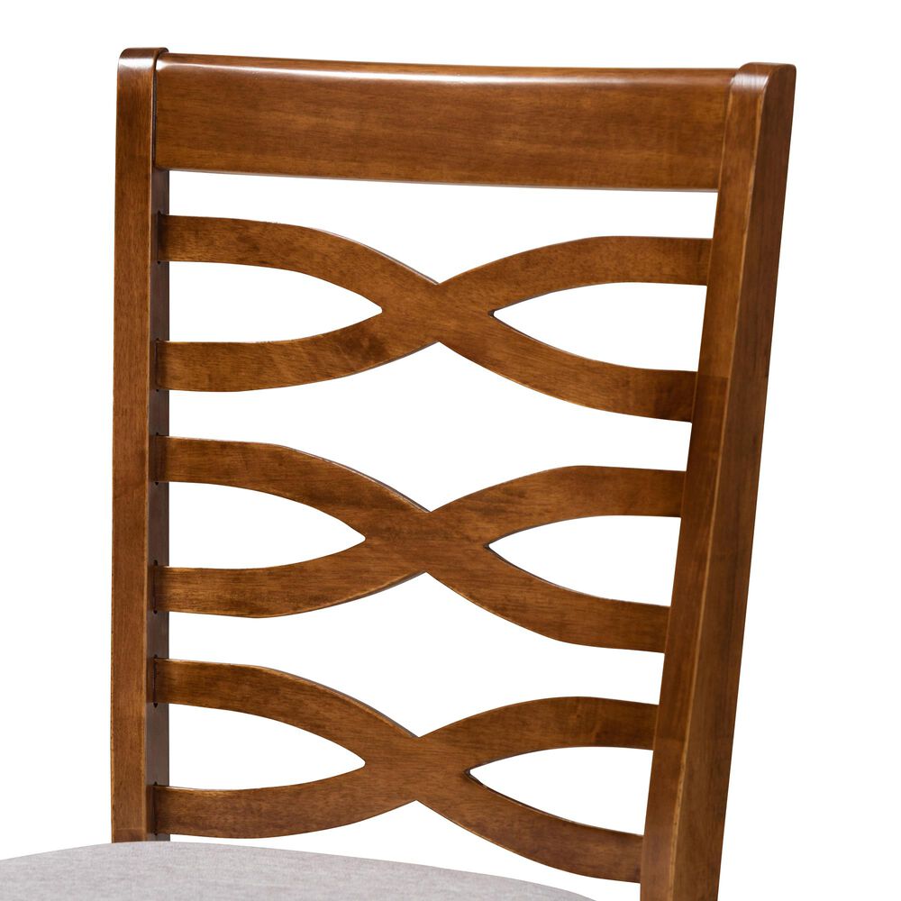 Baxton Studio Ariane 5-Piece Dining Set in Grey/Walnut Brown, , large