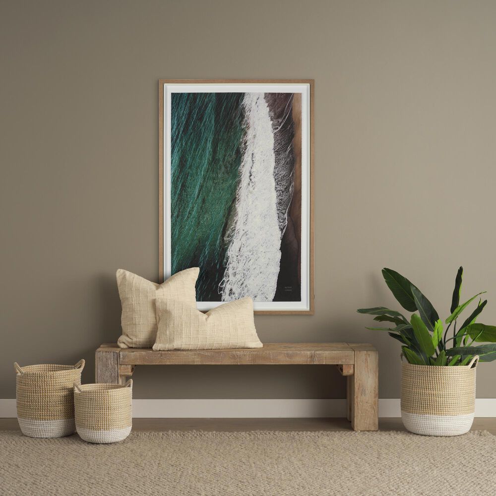 Mercana Maddie Round Basket with Handles in Light Brown and White (Set of 3), , large