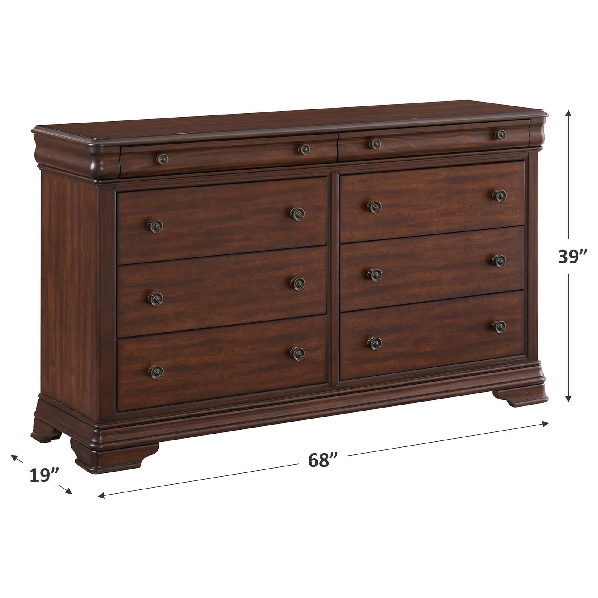 Mayberry Hill Phillipe 8-Drawer Dresser in Cherry