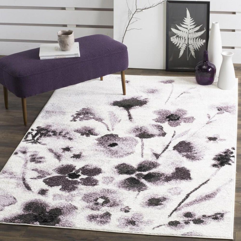 Safavieh Adirondack ADR127L 4" x 6" Ivory and Purple Area Rug, , large