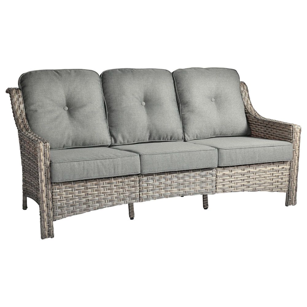 HOMLUX Outdoor Wicker Conversation Sofa in Dark Gray, , large