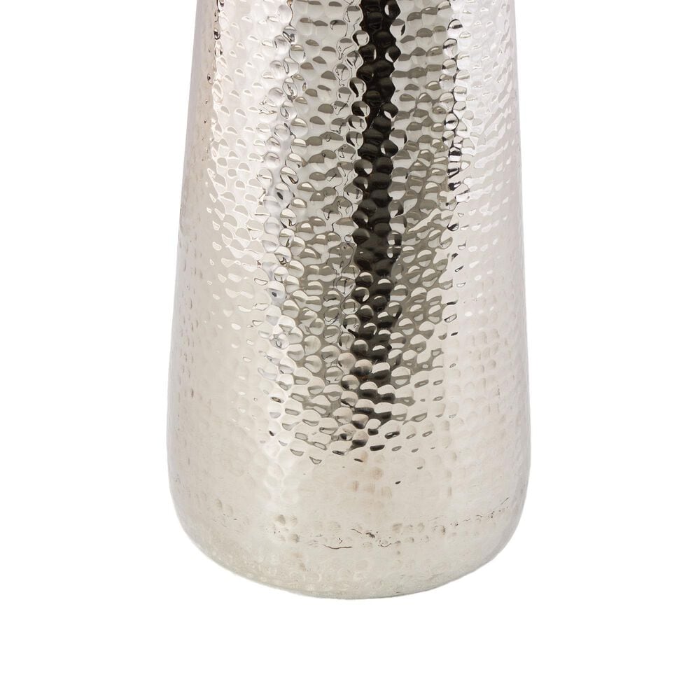 Maple and Jade 25&quot; Tall Hammered Decorative Vase in Polished Silver, , large