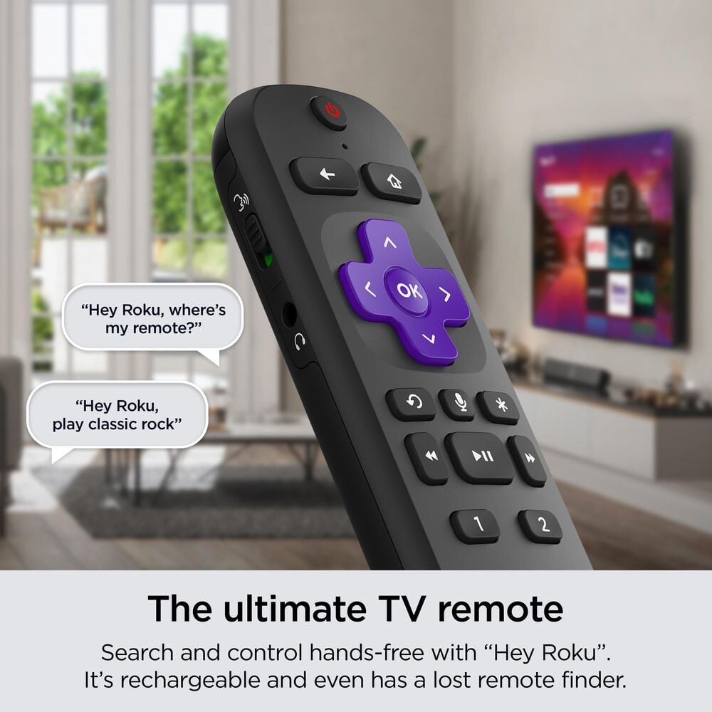 Roku 55&quot; Class Plus Series QLED 4K in Black - Smart TV, , large