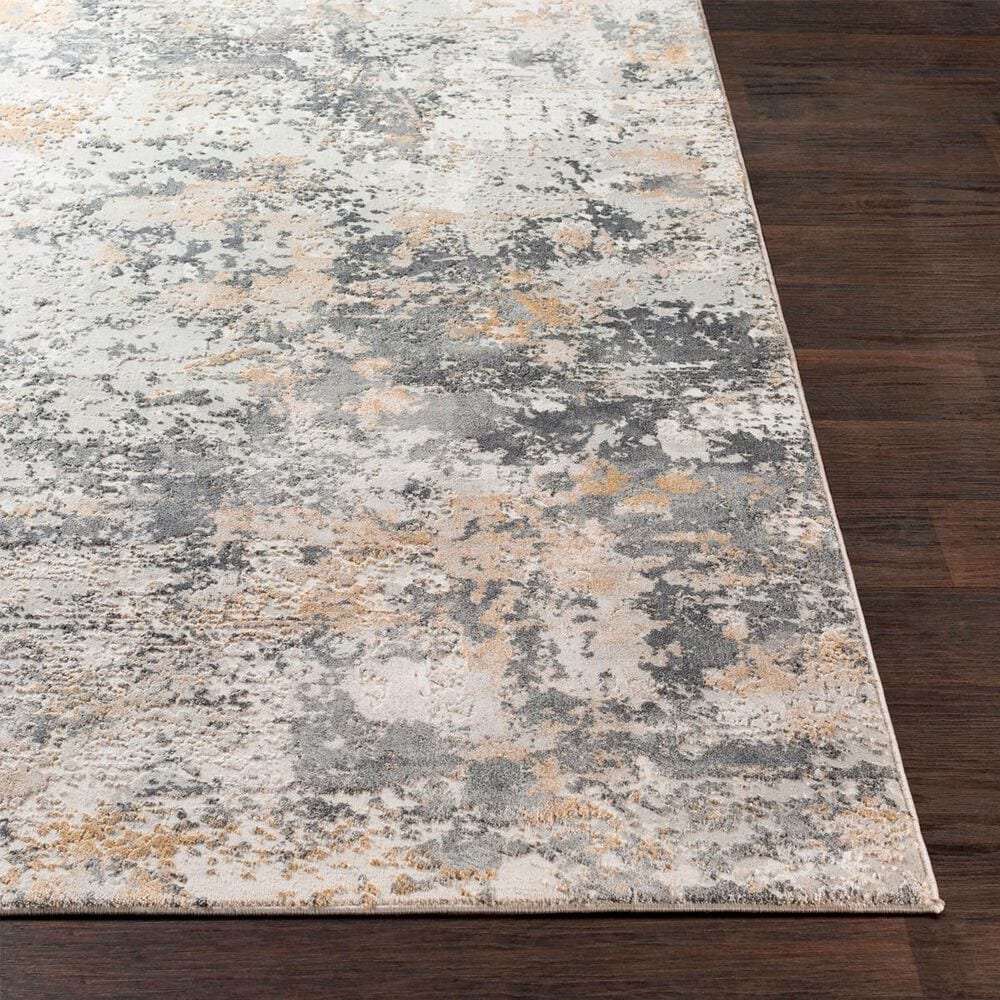 Surya Aisha Charcoal, Gray, Light Gray and Mustard 6&#39;7&quot; x 9&#39;6&quot; Area Rug, , large