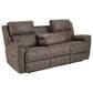 HomeStretch Milan Manual Reclining Sofa with Drop Down Table in Espresso, , large