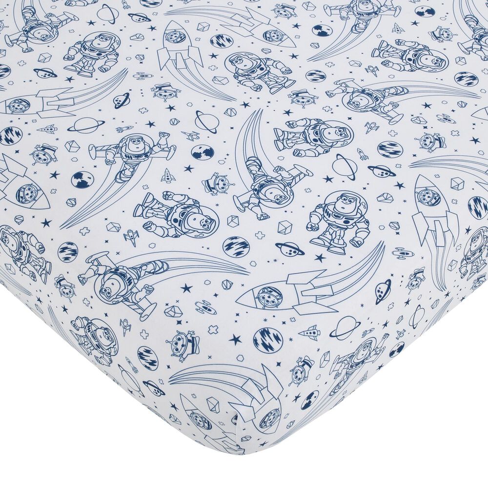 Nojo Baby and Kids Toy Story Outta This World 4-Piece Nursery Crib Bedding Set in Blue and Gray, , large
