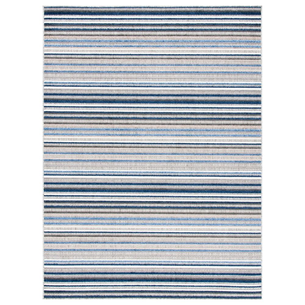 Safavieh Cabana CBN323F 8" x 10" Grey and Blue Indoor/Outdoor Area Performance Rug, , large