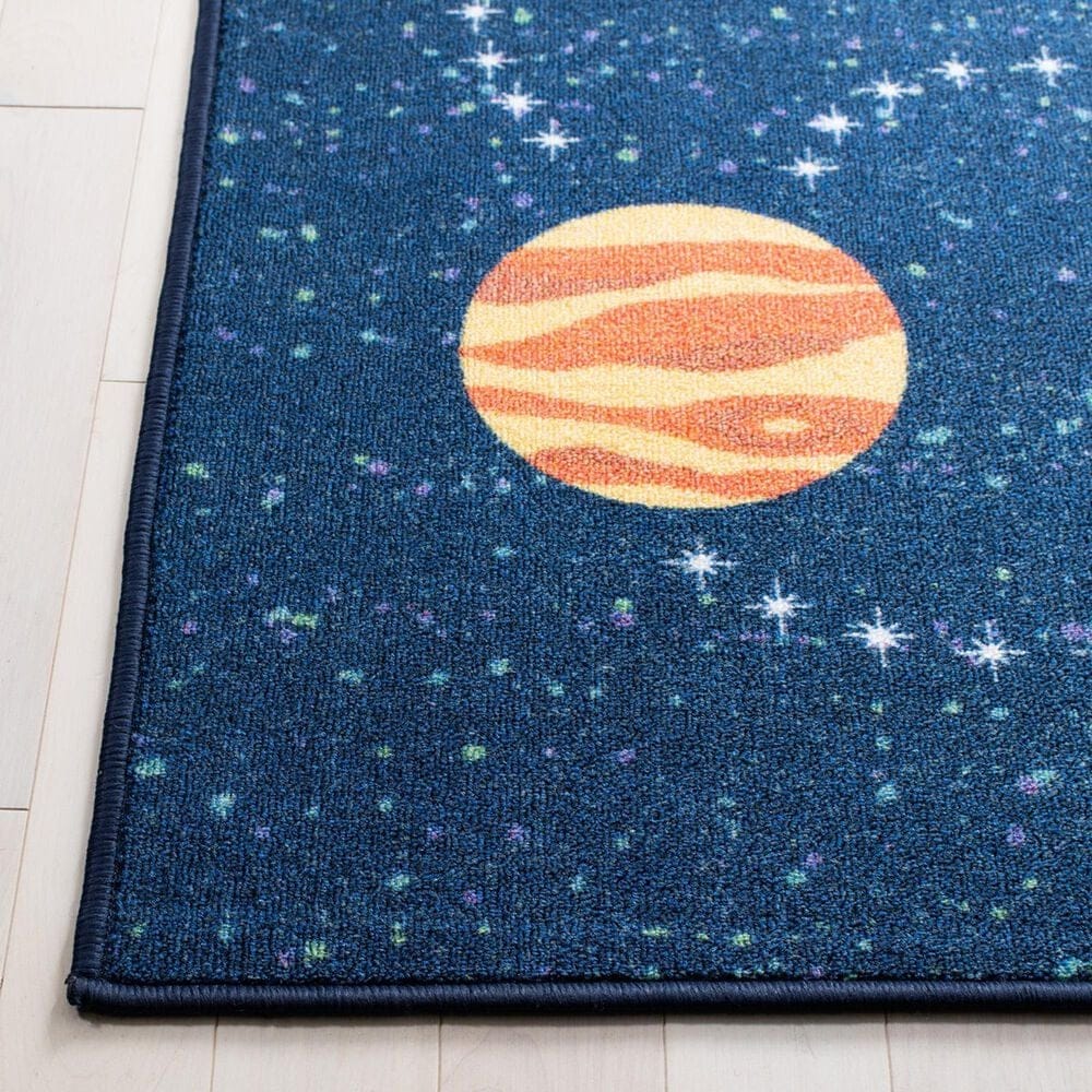 Safavieh Kids Playhouse 5&#39;5&quot; x 7&#39;7&quot; Navy and Gold Rug, , large