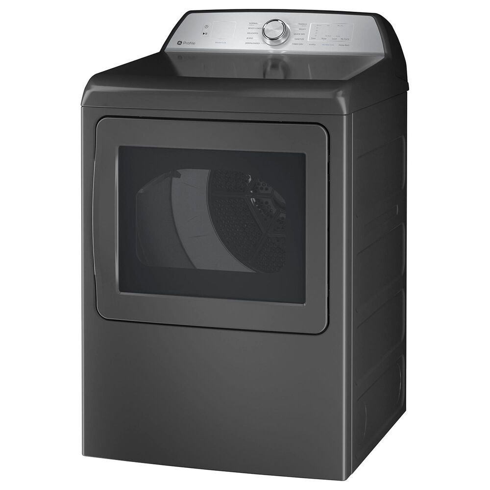 GE Profile 5 Cu. Ft. Top Load Impeller Washer and 7.4 Cu. Ft. Electric Dryer Laundry Pair in Diamond Gray, , large