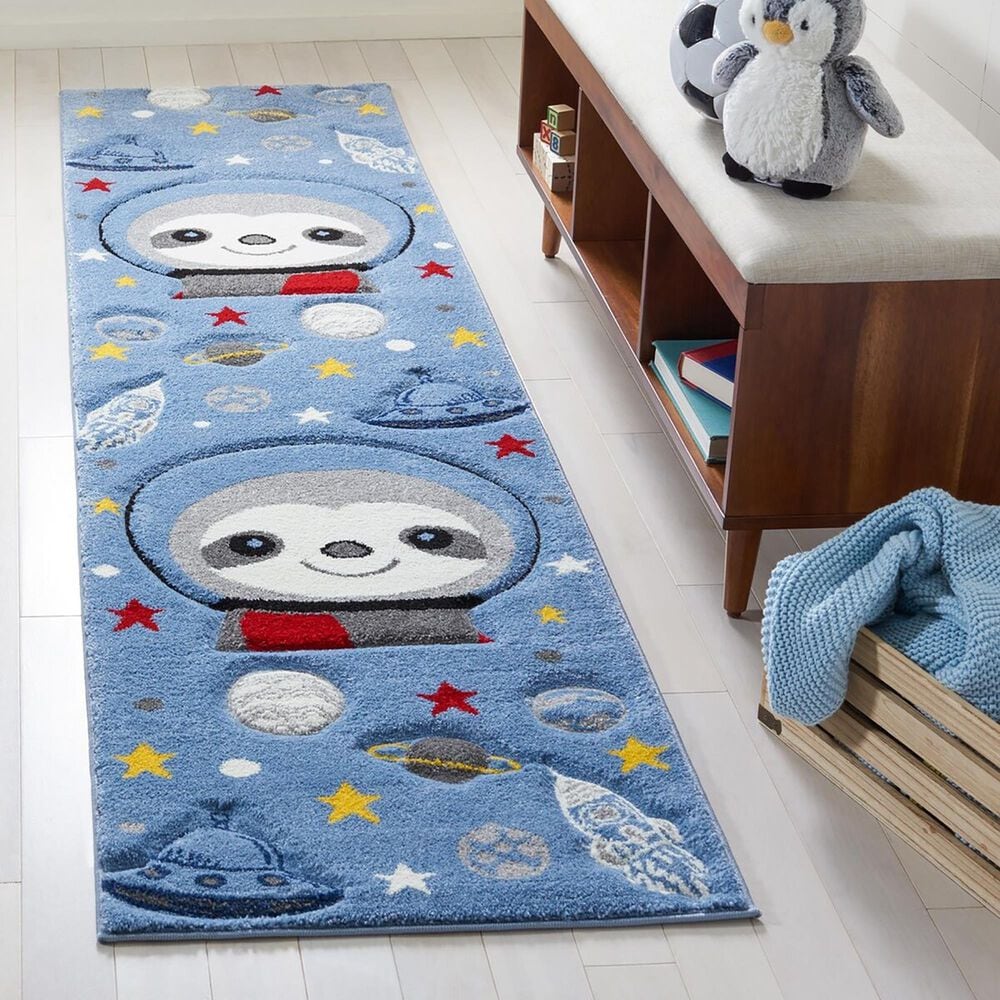 Safavieh Carousel Outer Space 2&#39; x 8&#39; Blue and Grey Kids Runner, , large