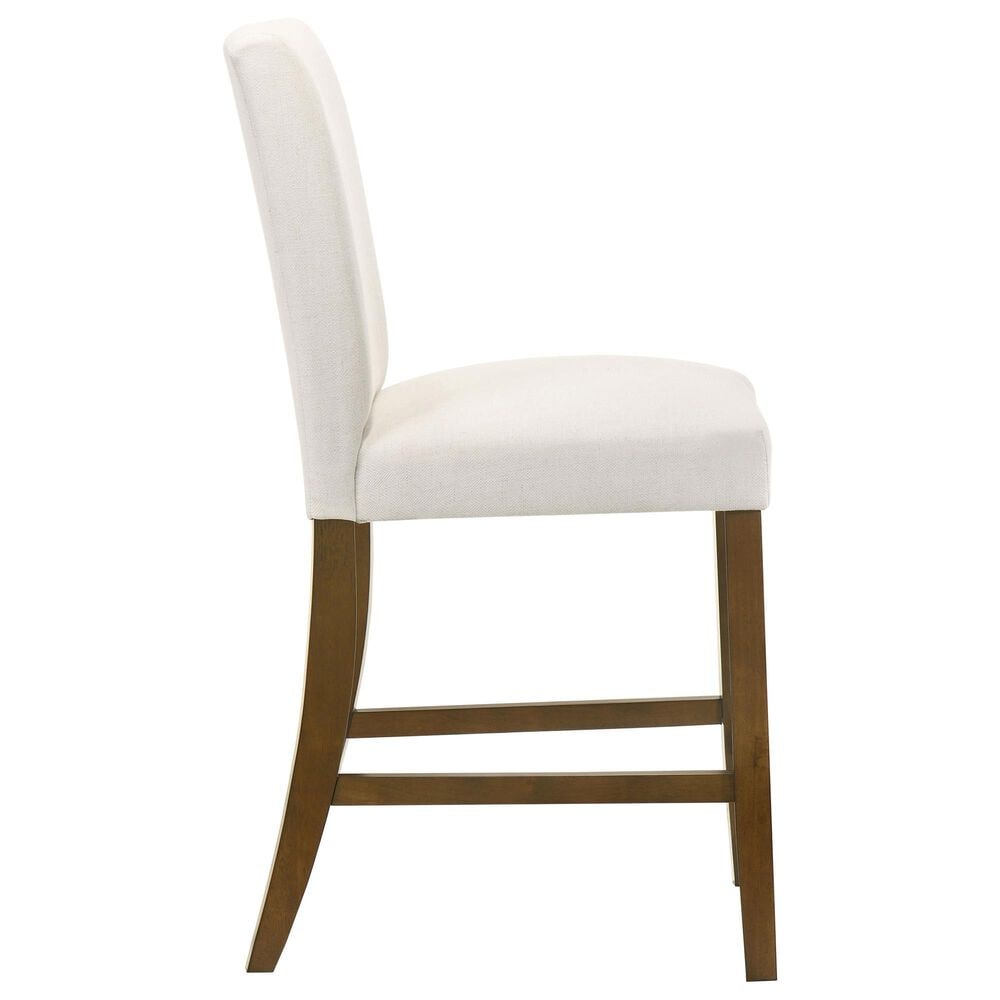 Coaster Paxton Counter Chair with Beige Upholstery in Warm Brown, , large