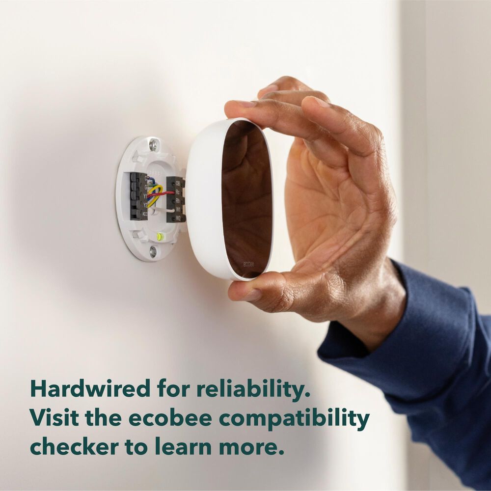 Ecobee Smart Thermostat Essential - Energy Star Certified programmable Wi-Fi Thermostat - Works with Siri, Alexa, and Google Assistant, , large