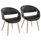 LumiSource Curvo Arm Chair with Black Faux Leather Cushion in Antique Copper (Set of 2), , large