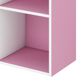 HOMLUX 3-Tier Bookcase with Decorative Open Shelves in White and Pink, , large