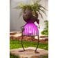 The Gerson Company 20.87" Solar Lighted Garden Pig Pot Head in Rustic Brown, , large