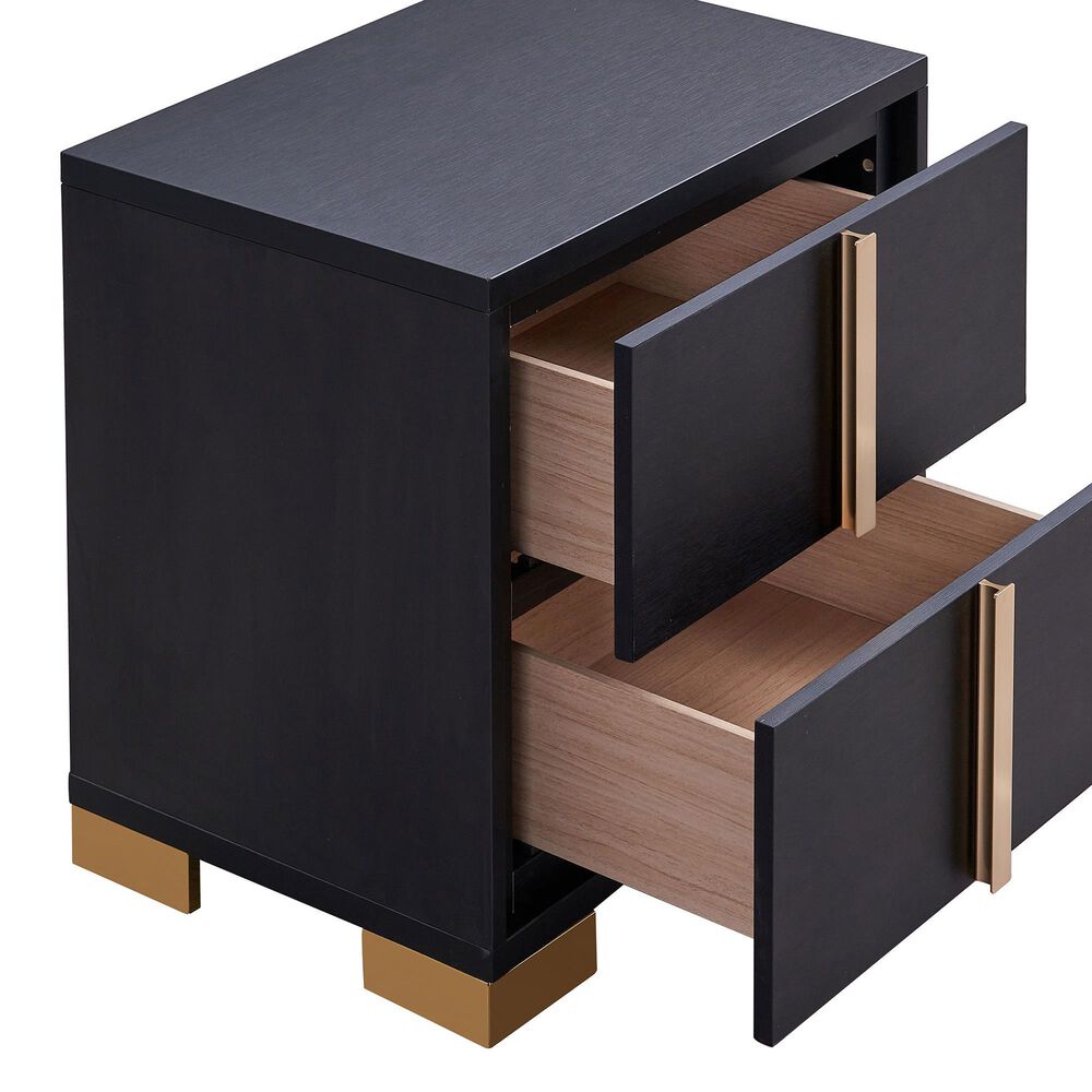 Pacific Landing Marceline 2-Drawer Nightstand in Black, , large