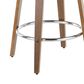 LumiSource Gardenia Swivel Fixed-Height Counter Stool with Charcoal Fabric Upholstery in Chrome and Walnut (Set of 2), , large