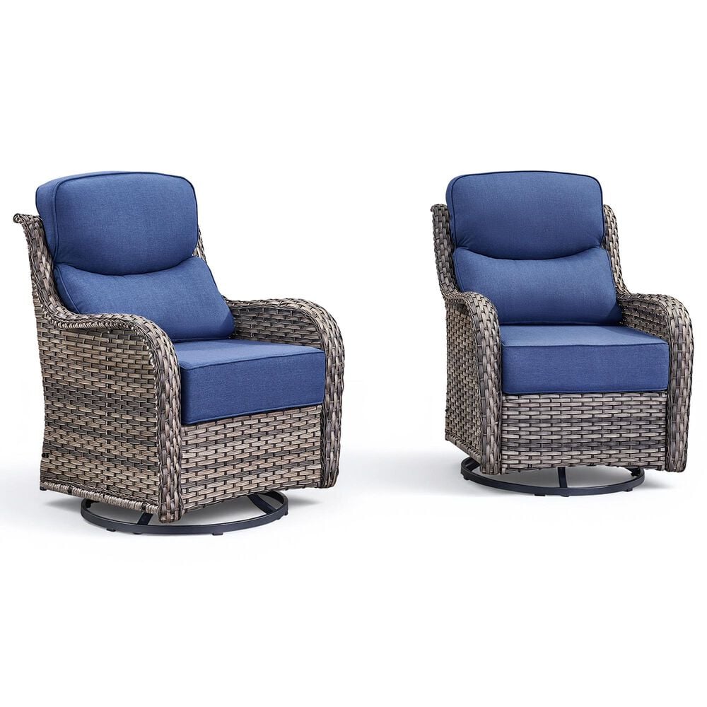 Sunwell Garden 4-Piece Firepit Set in Navy, , large