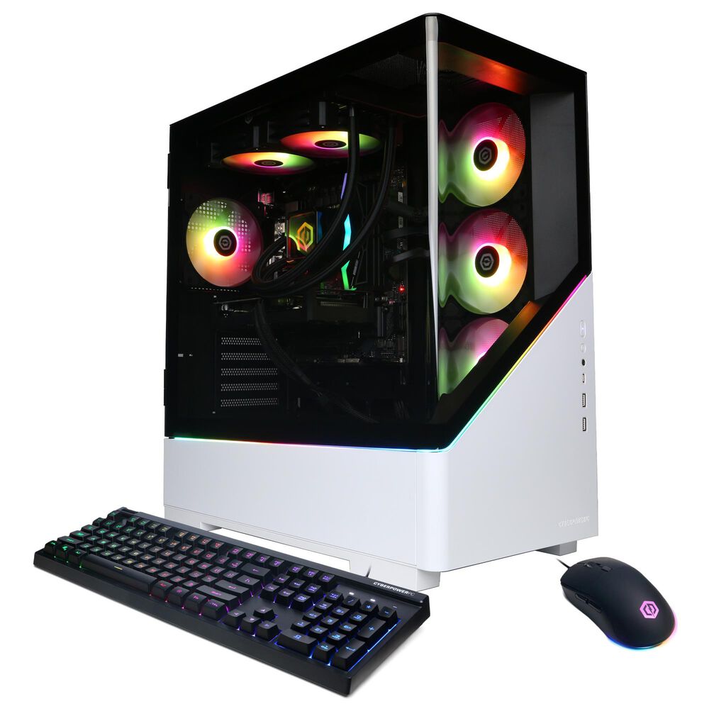 CyberPowerPC Gamer Supreme Gaming Desktop | Intel Core Ultra 7 265F - 16GB RAM - NVIDIA GeForce RTX 5060 Graphics - 2TB SSD in White, , large