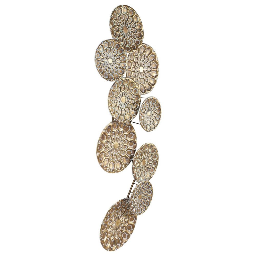Maple and Jade 19" x 50" Wall Sculptures in Satin Gold, , large