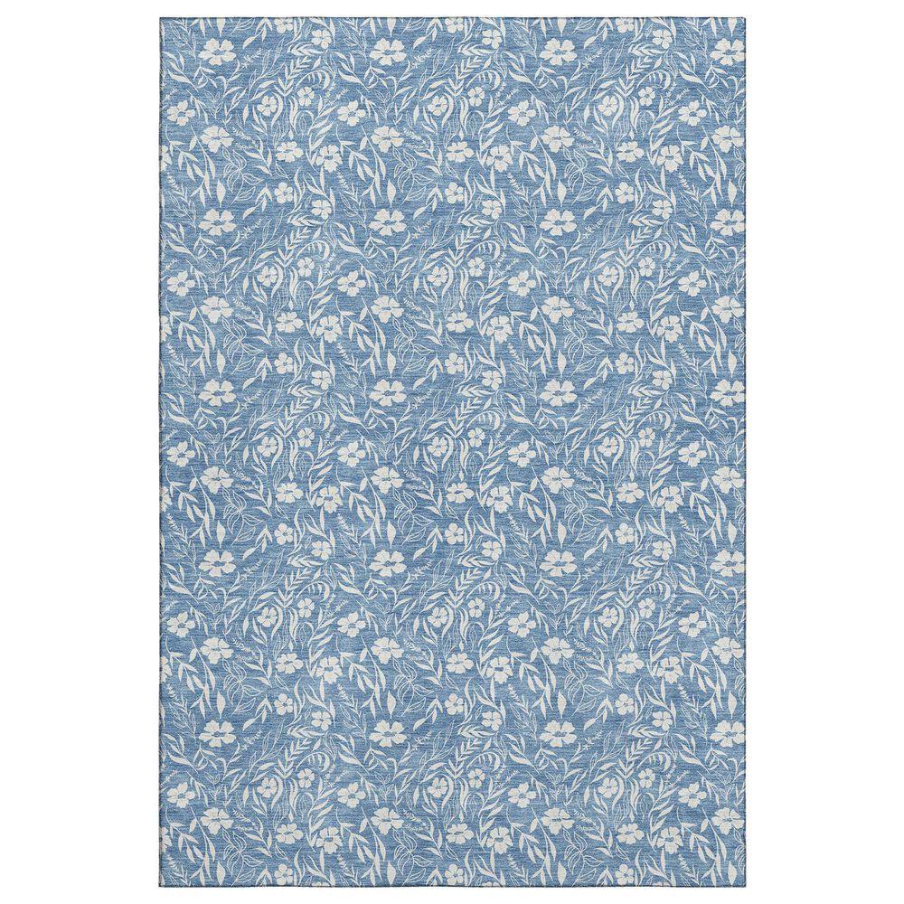 Dalyn Rug Company Soft Essentials Floral Denim 9" x 12" Indoor/Outdoor Area Rug, , large