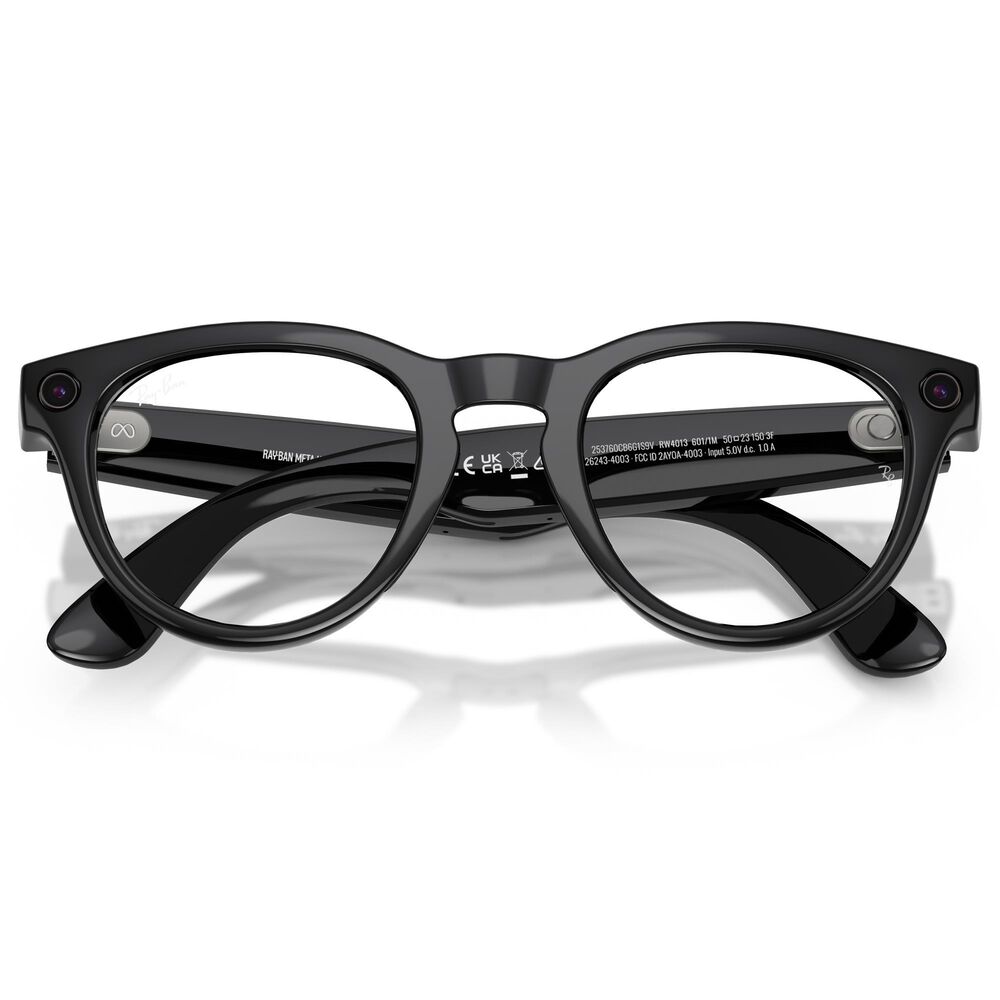 Rayban Glasses Headliner Gen 2 High Bridge Fit Sunglasses with Clear and Sapphire Transitions Lenses in Shiny Black, , large