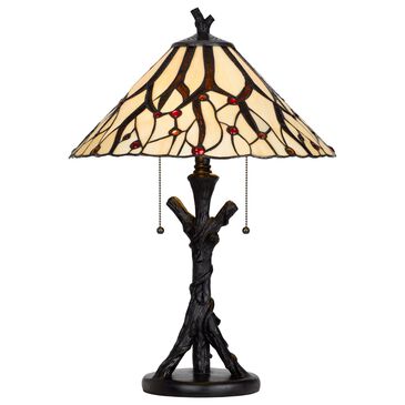 Cal Lighting Tiffany Table Lamp with Branch Base in Dark Bronze, , large