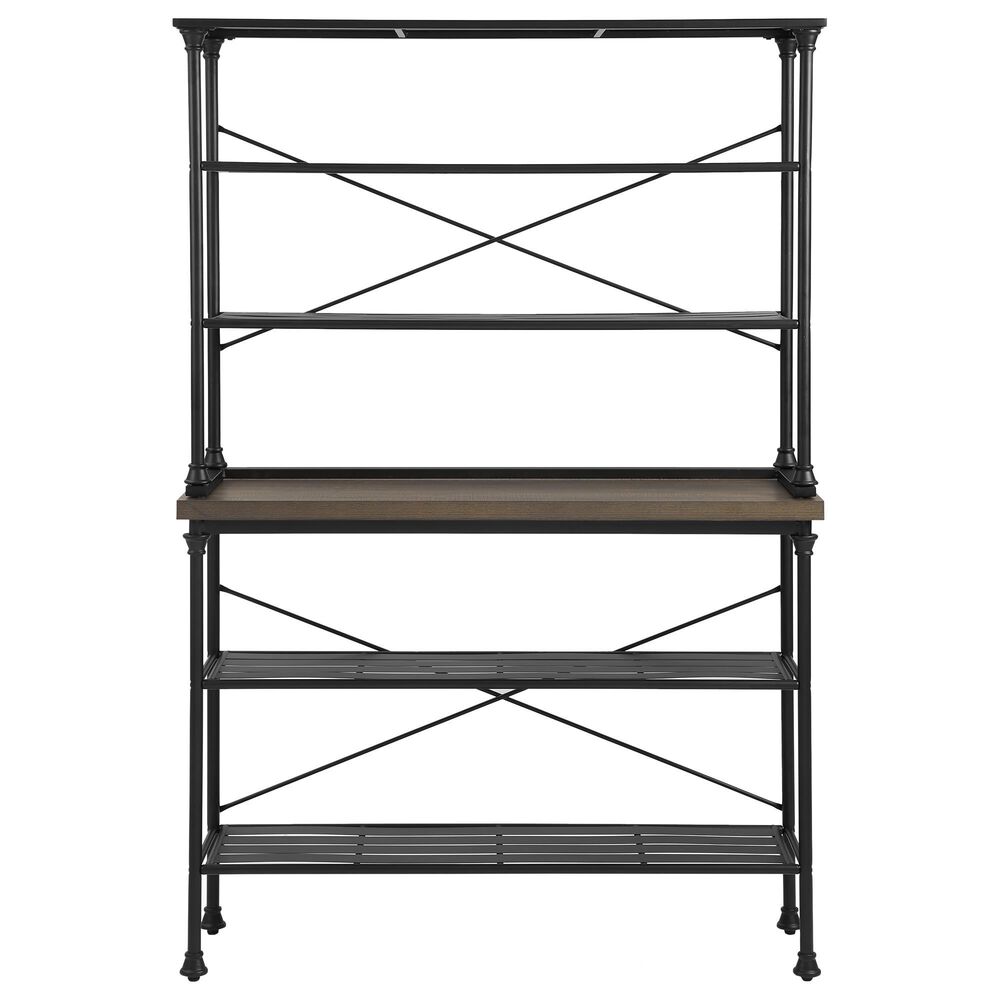 Crosley Furniture Madeleine Baker"s Rack in Brown and Matte Black, , large