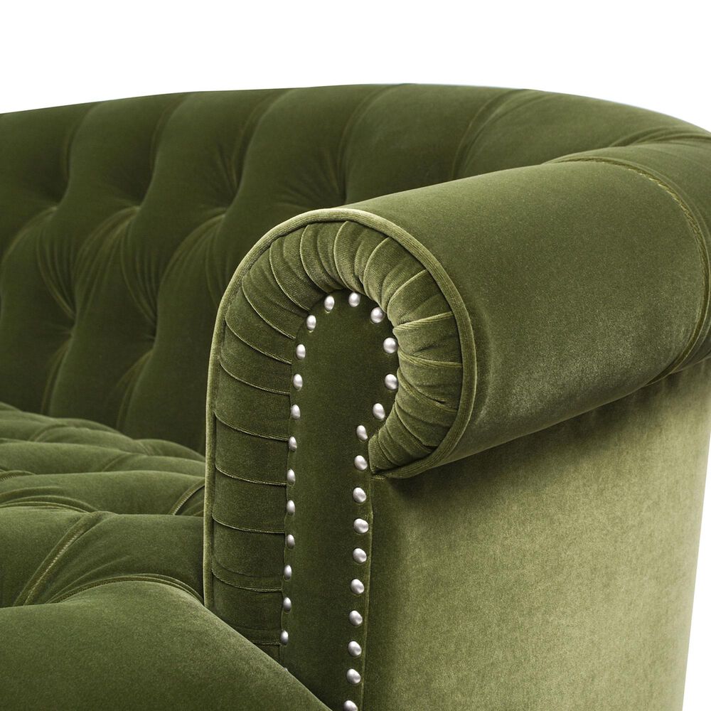 Jennifer Taylor Home La Rosa Stationary Loveseat in Olive Green Velvet, , large