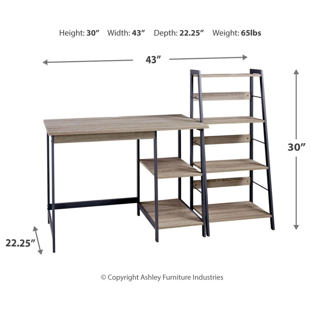 Signature Design by Ashley Soho Home Office Desk and Shelf in Brown and Black, , large