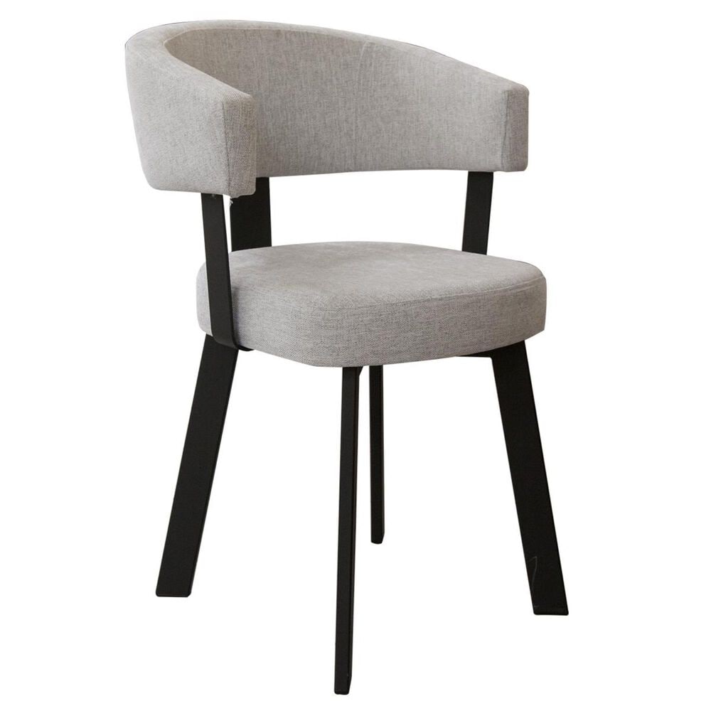 Amisco Grissom Barrel Back Dining Chair with Grey Cushion in Black, , large