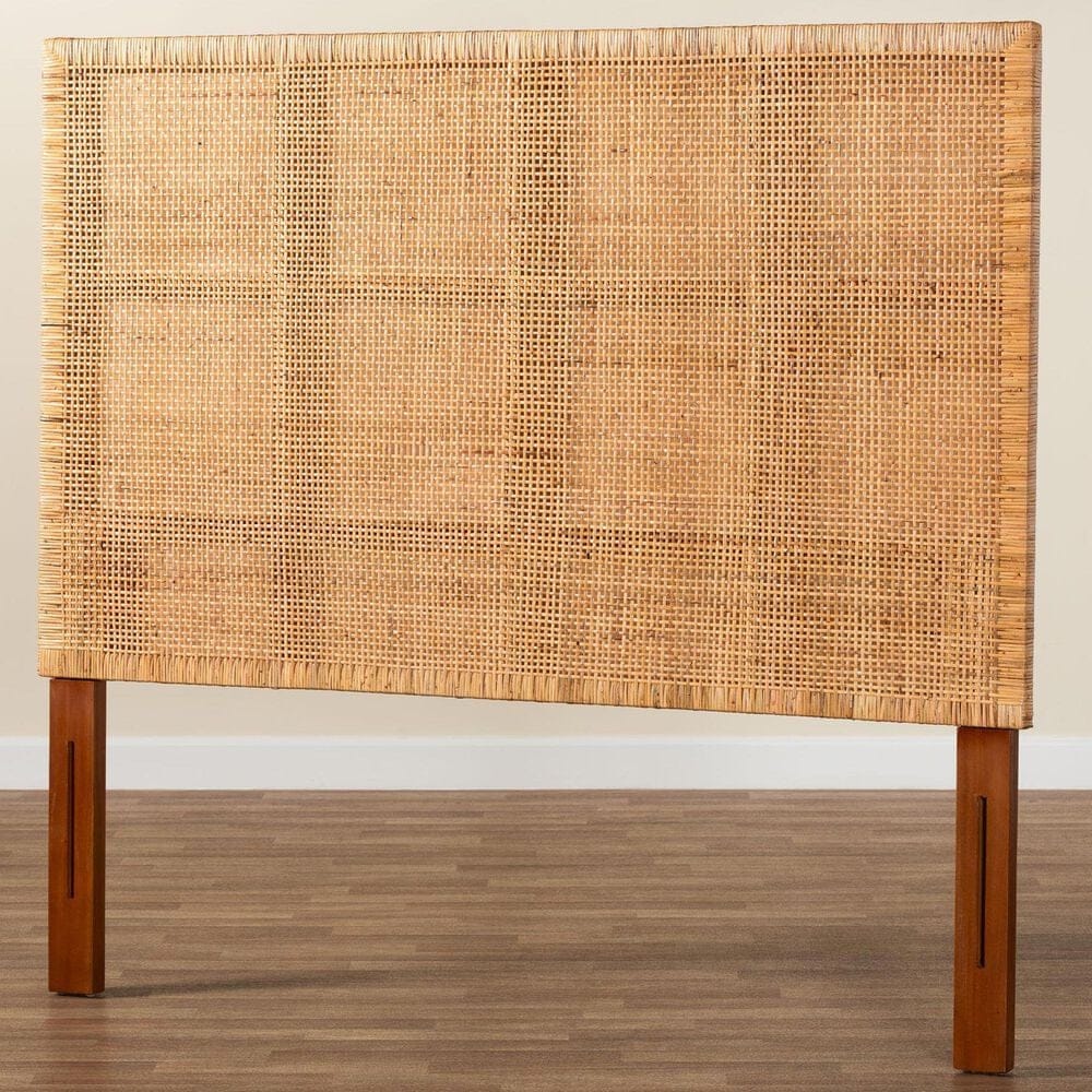 Baxton Studio Lesia Queen Standalone Headboard in Light Honey and Red Teak, , large