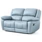 Furniture of America Glarus Manual Recliner Sofa and Loveseat Set in Powder Blue, , large