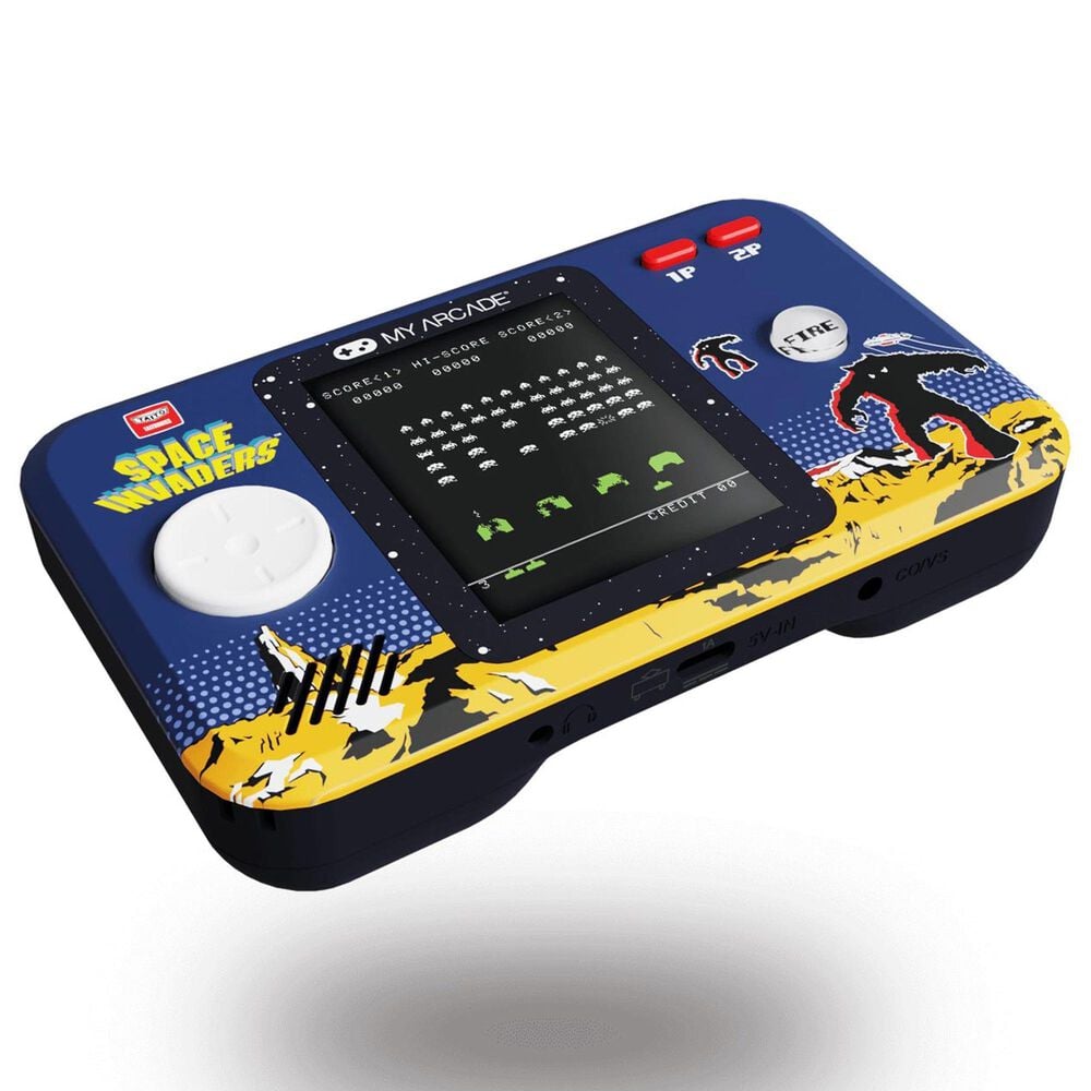 My Arcade Space Invaders Pocket Player Pro Controller in Black and Blue, , large