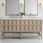 James Martin Vanities Emmeline 72" Double Bathroom Vanity in Pebble Oak with 3 cm Arctic Fall Solid Surface Top and Rectangular Sinks, , large