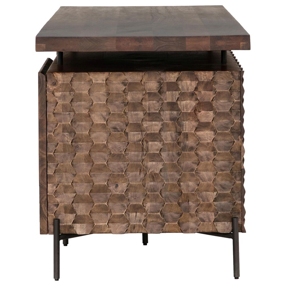 Four Hands Fallon Raffael Desk in Antique Brown and Gunmetal, , large