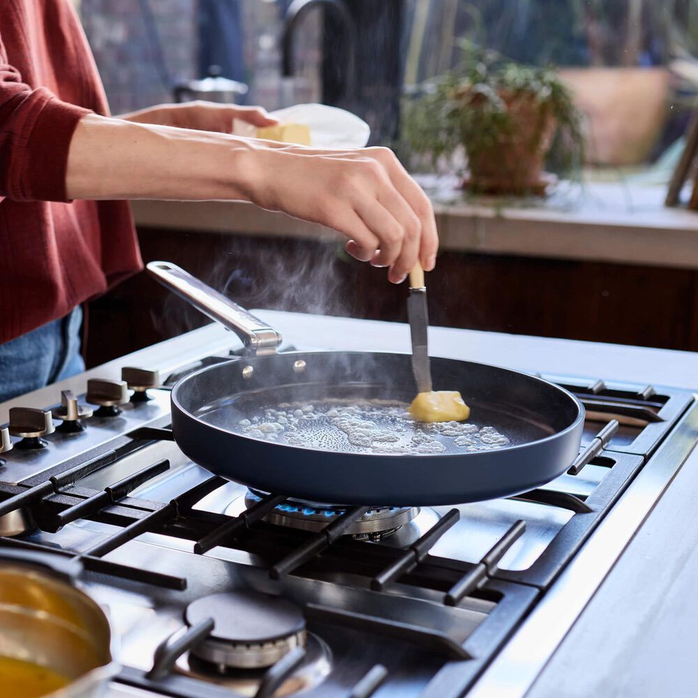Joseph Joseph Space 12" Non-Stick Shallow Frying Pan with Folding Handle in Midnight Blue, , large