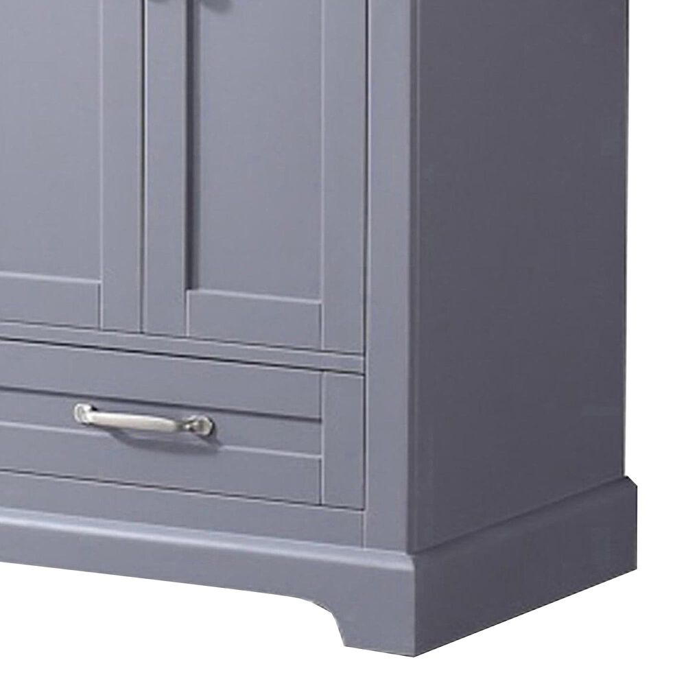 Lexora Home Dukes 60&quot; Double Bathroom Vanity in Dark Grey with White Carrara Marble Top and Rectangular Sinks, , large