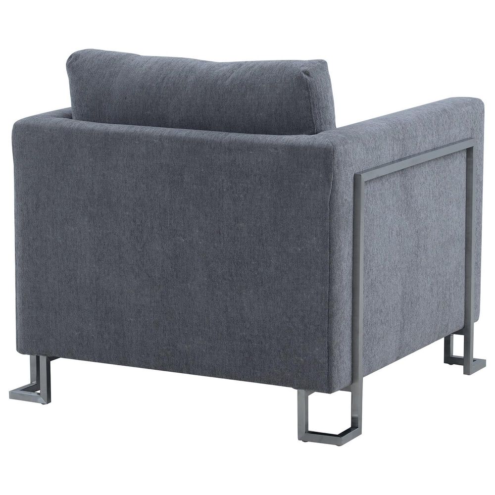 Blue River Heritage 2-Piece Sofa &amp; Chair Set in Gray/Brushed Stainless Steel, , large