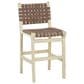 Maple and Jade Handmade Woven Kitchen Bar Stool with Brown Cushion in Light Brown, , large